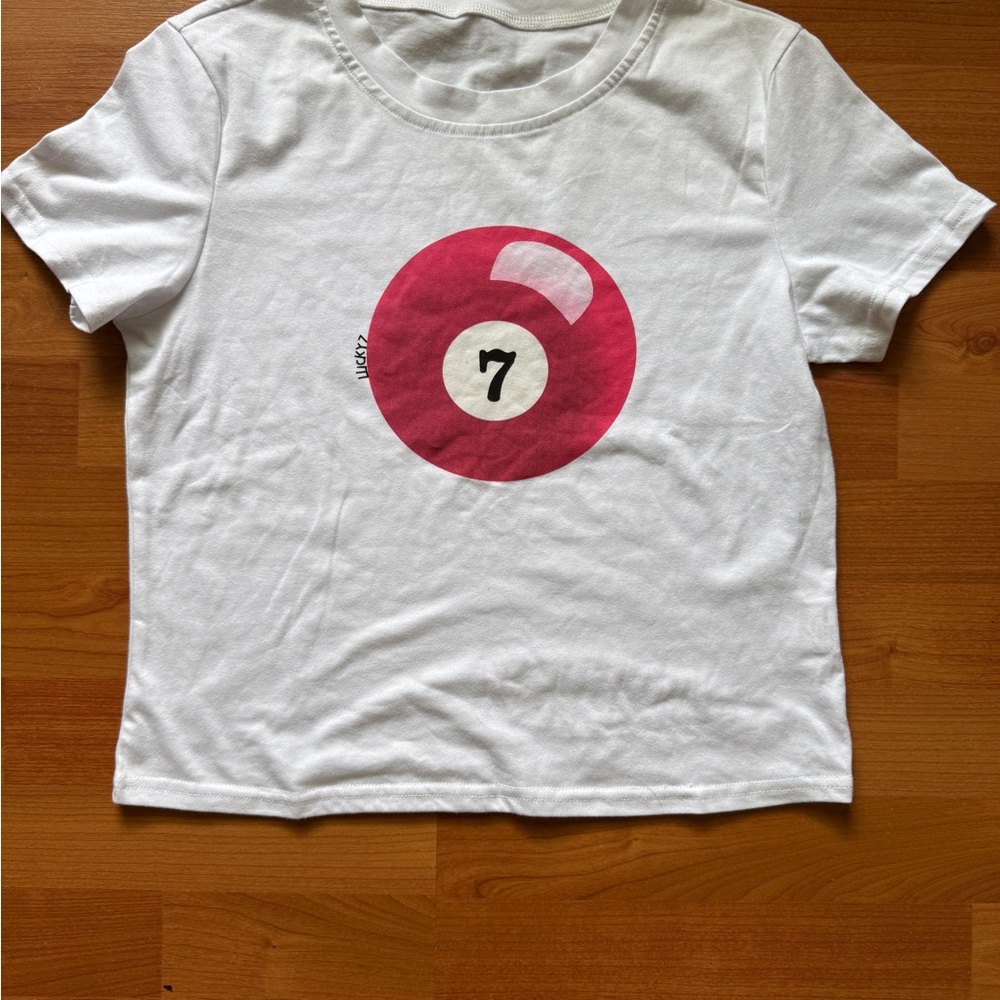 Women’s White T-Shirt with Pink Graphic